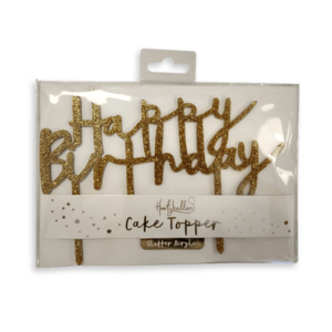 Gold Happy Birthday Cake Topper