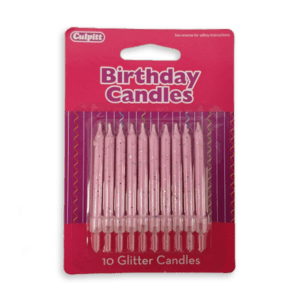 Pink Glitter Candles