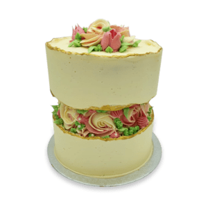 Buttercream Bouquet Fault Line Cake