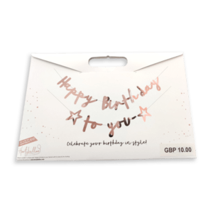 Rose Gold Happy Birthday Banner