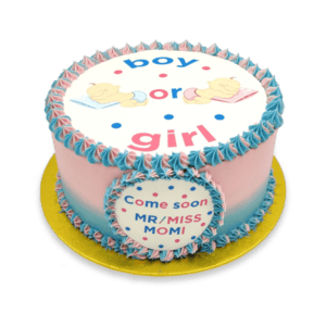 Gender Reveal Print Cake
